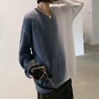 Ombre Pointelle Knit Sweater