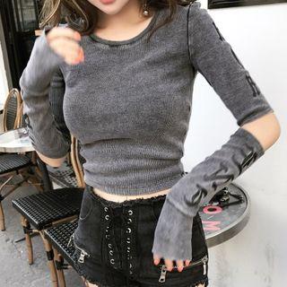 Cutout Elbow Long-sleeve T-shirt