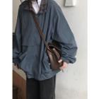 Plaid Panel Zip Jacket Gray - One Size