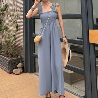 Strappy Frill-trim Jumpsuit