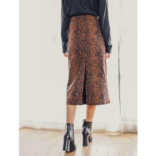 Python Print H-line Midi Skirt