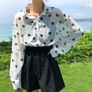 Heart Print Shirt / Camisole Top