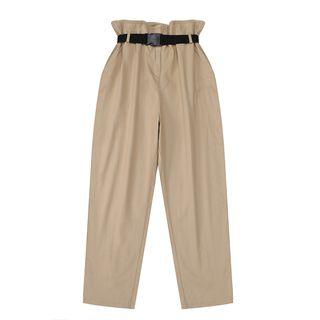Paperbag Waist Wide-leg Pants With Belt
