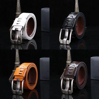 Embossed Faux-leather Belt