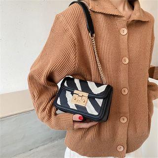 Chain Two-tone Crossbody Bag Black - One Size