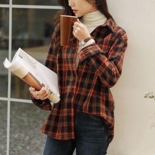 Plaid Loose-fit Flannel Shirt