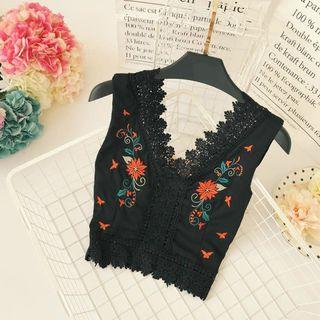 V-neck Embroidered Tank Top