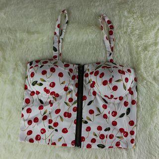 Cherry Camisole Top White - One Size