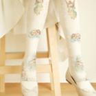 Angel Print Tights Angel - White - One Size