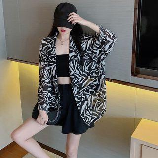 Zebra Print Blazer As Shown In Figure - One Size