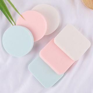Set Of 2: Powder Puff 2 Pcs - Square & Circle - Random Colors - One Size
