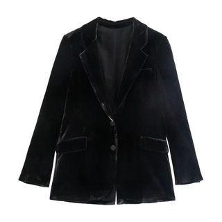 Single-breasted Velour Blazer