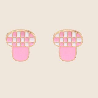 Mushroom Earring 1 Pair - Pink - One Size