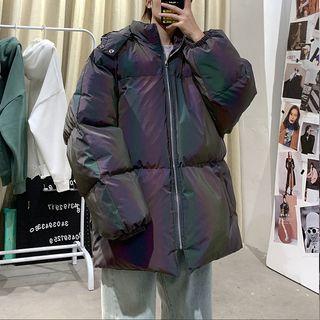 Hooded Metallic Padded Parka
