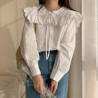 Wide Collar Tie-neck Blouse