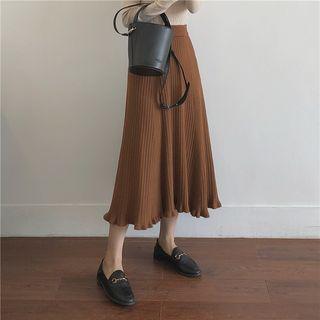 Frill-trim Midi A-line Skirt