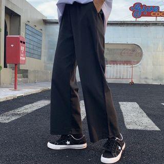 High-waist Cropped Wide-leg Pants Black - One Size