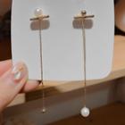 Faux Pearl Alloy Dangle Earring 1 Pair - Silver Needle - Gold - One Size