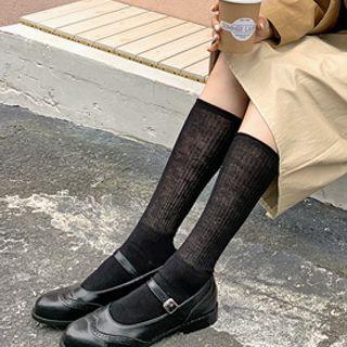 Wingtip Mary Jane Flats