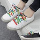 Rainbow Lace-up Faux-leather Sneakers