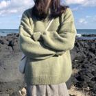 Crew Neck Sweater Green - One Size