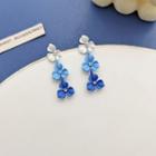 Flower Dangle Earring 1 Pair - Earring - Flower - Blue & White - One Size