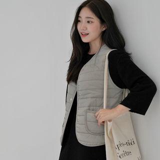 Padded Snap-button Vest In 7 Colors