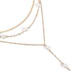 Faux-pearl Layered Long Necklace