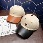 Embroidered Letter B Faux Pearl Panel Baseball Cap