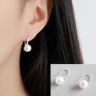 925 Sterling Silver Freshwater Pearl Earring Platinum - One Size