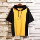 Color Block Hood Short-sleeve T-shirt