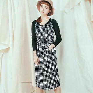Houndstooth Sleeveless Dress