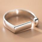 Geometric Sterling Silver Open Ring 1 Pc - S925 Silver - Silver - One Size