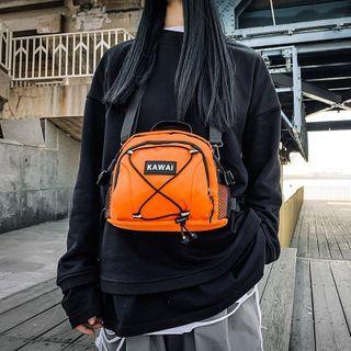 Mesh Pocket Zip Crossbody Bag
