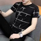Short-sleeve Print Round-neck Top