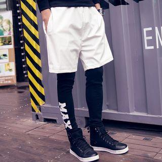 Inset Lettering Leggings Shorts