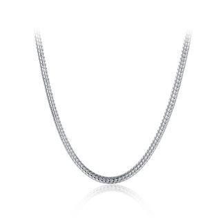 Simple Fashion 4mm Geometric Snake Texture Necklace 60cm Silver - One Size