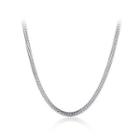 Simple Fashion 4mm Geometric Snake Texture Necklace 60cm Silver - One Size