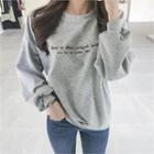 Letter Embroidered Loose-fit Sweatshirt