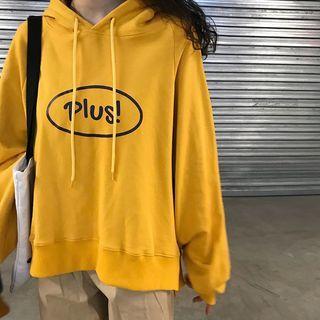 Lettering Crop Loose-fit Hoodie