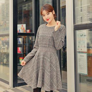 Checked A-line Dress