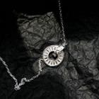 925 Sterling Silver Rhinestone Pendant Necklace 925silver Interlocking Necklace - One Size