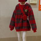 Plaid Pullover Red - One Size