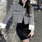 Single-breasted Jacket / Mini Pencil Skirt / Camisole Top