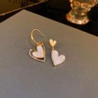 Asymmetrical Heart Drop Earring 1 Pair - Ndyz625 - Gold - One Size