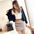 Shawl-collar Open-front Jacket