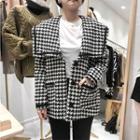 Sailor Collar Houndstooth Single-breasted Jacket