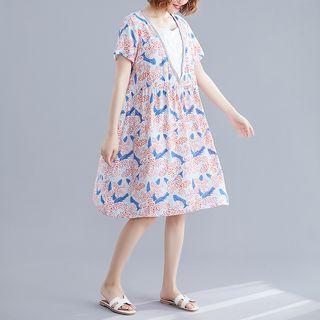 Print Square-neck Dress