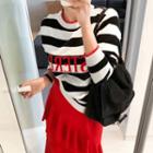 Today Color Block Letter Sweater