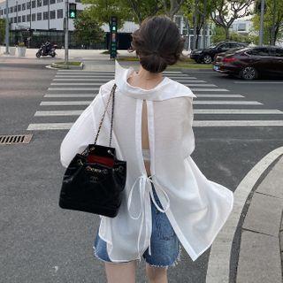 Long-sleeve Tie Back Shirt
